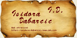 Isidora Dabarčić vizit kartica